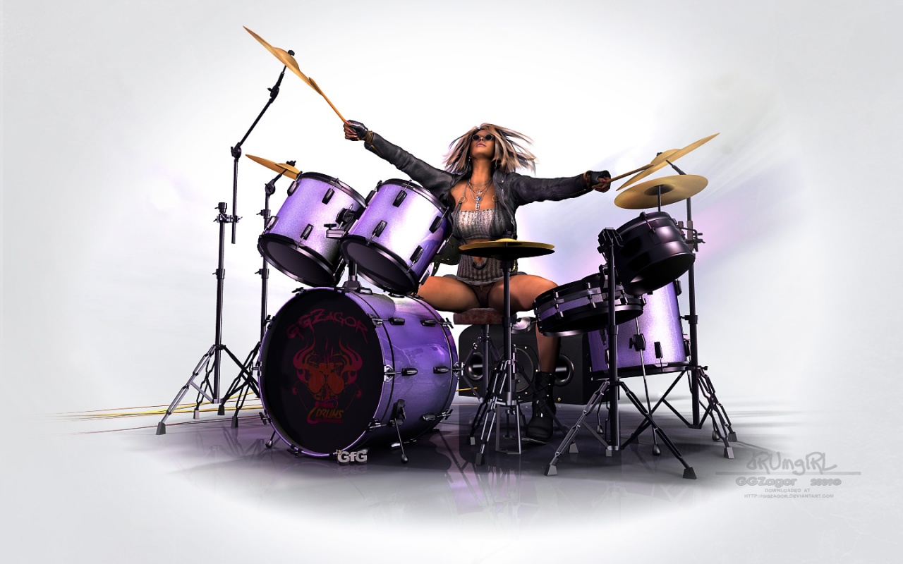 3d DrumGirl HD and Wide Wallpapers