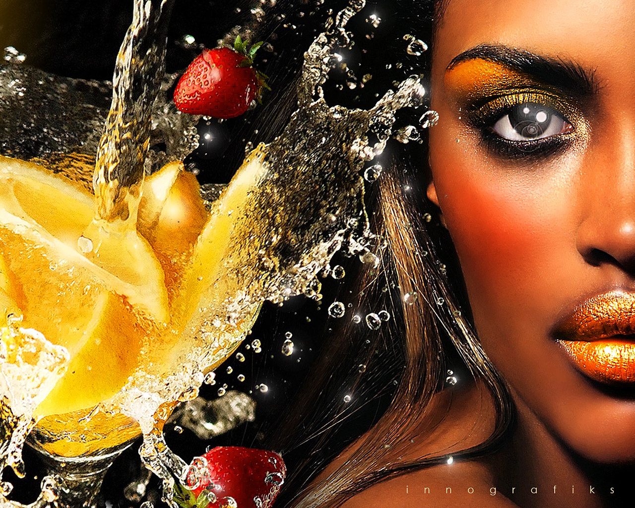 Lemon Strawberry Beauty HD and Wide Wallpapers
