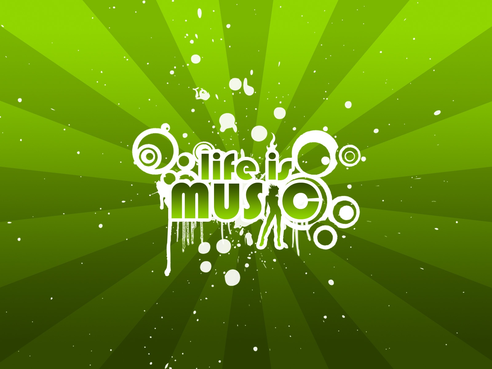 Life is music green HD and Wide Wallpapers