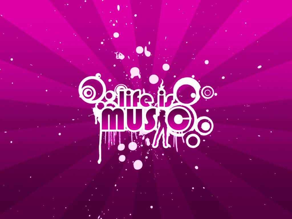 Life is music pink HD and Wide Wallpapers