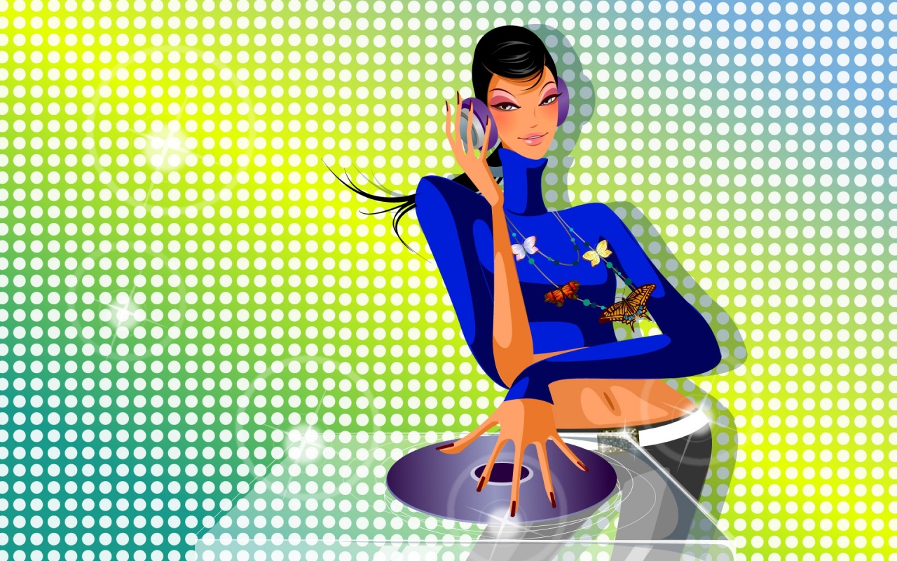 Vector Girl Dj HD and Wide Wallpapers